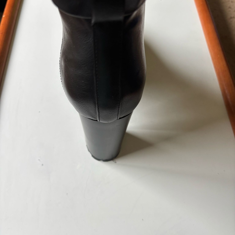 Shoe Dazzle Black Combat Boots with Buckle Detail - Picture 6 of 13